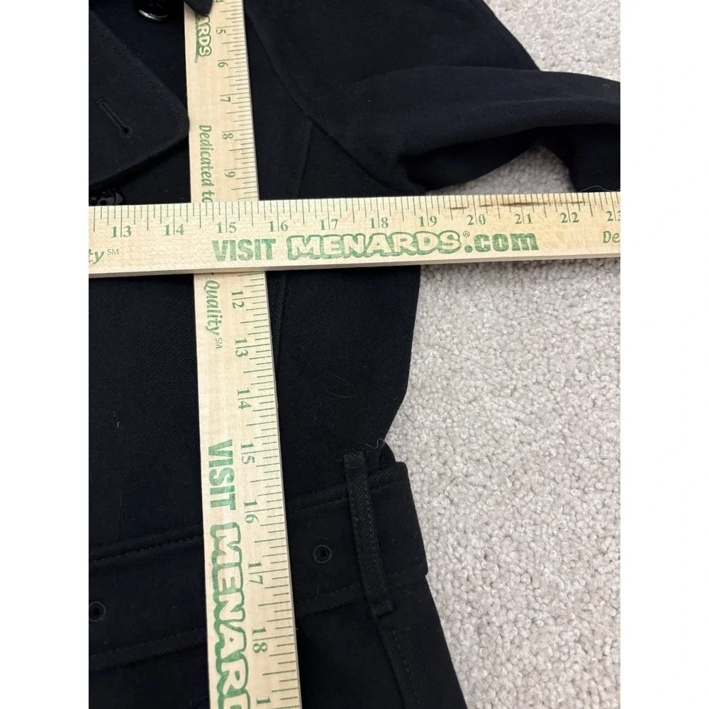 Burberry London Wool Cashmere Black Trench Coat Double Breasted Belt US 10 - Picture 8 of 9